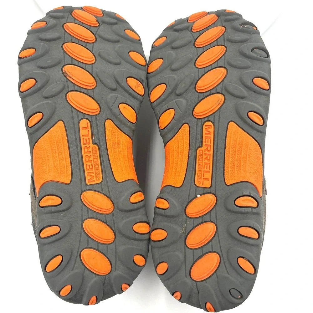 Merrell Kids Trail Chaser Hiking Shoes Brown Orange MC57403 Size 3M Unisex